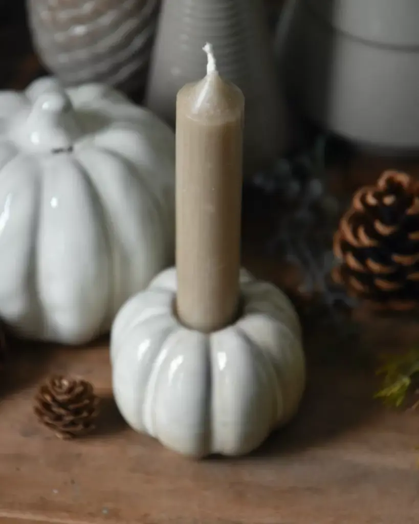 portavela calabaza beige gres