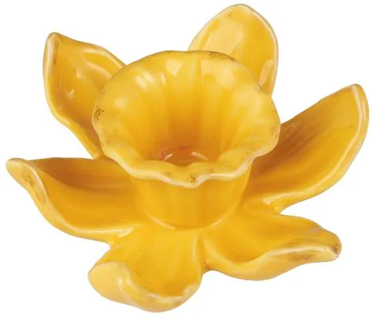 Portavela flor amarilla ceramica