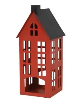 Portavela Casa Metal Roja
