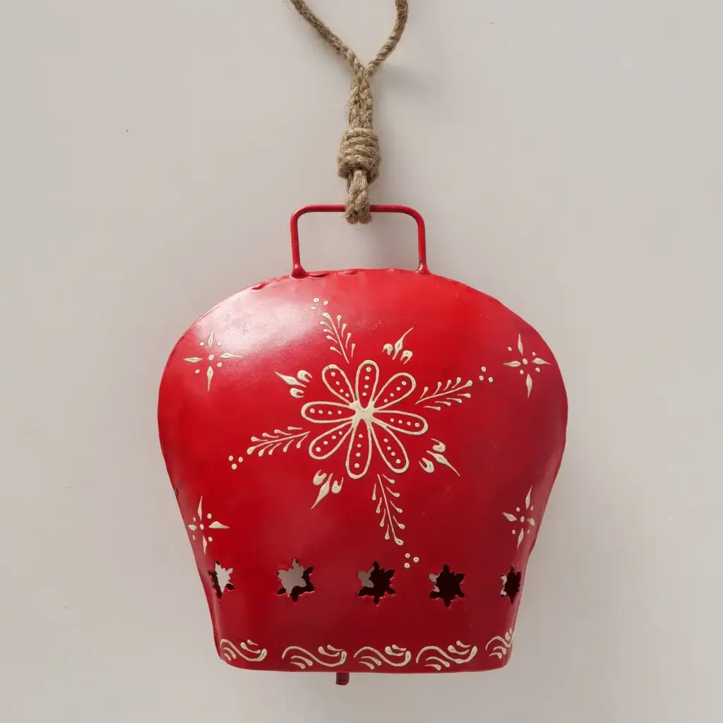 Campana Roja Pintada a Mano