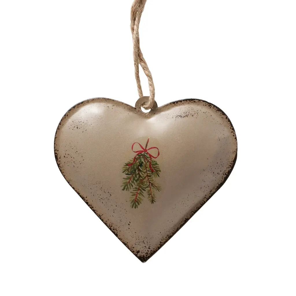 Corazon metal peque Navidad