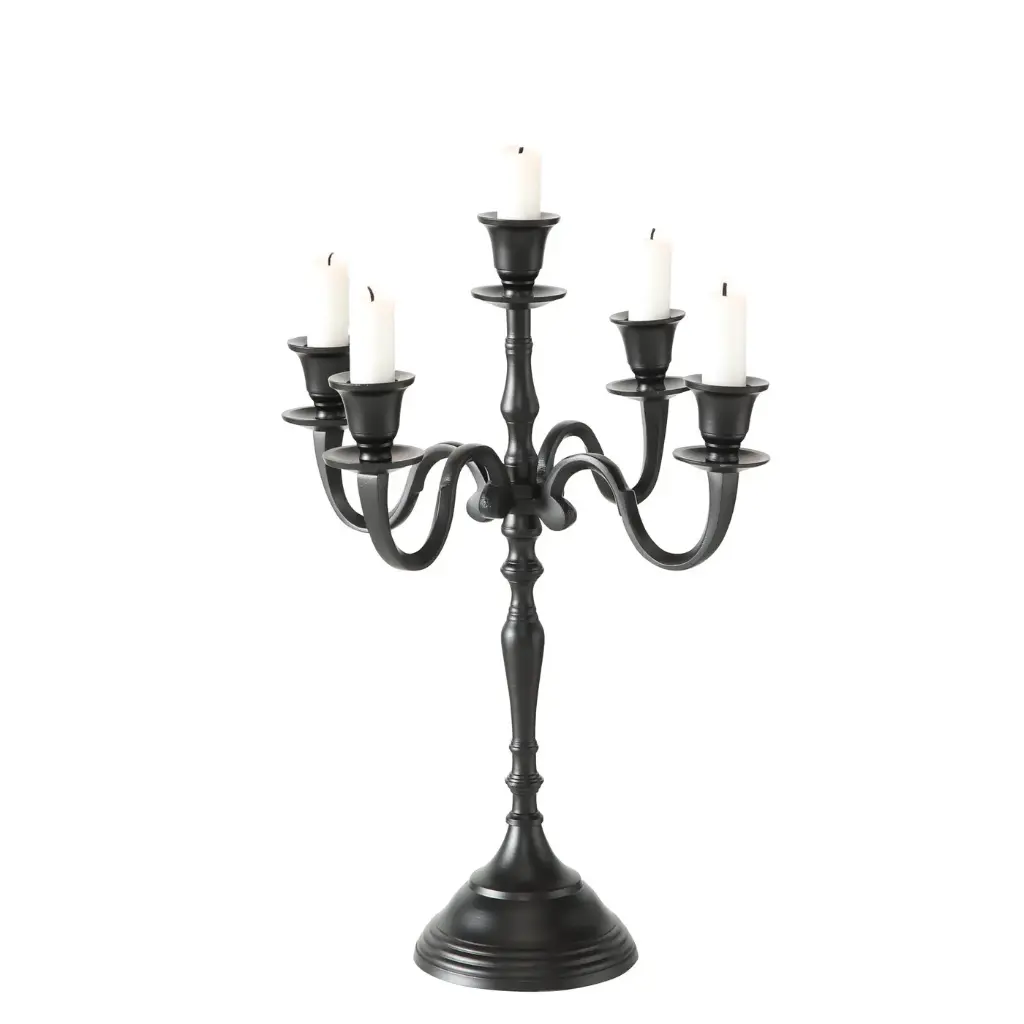 Candelabro Negro 5 Brazos