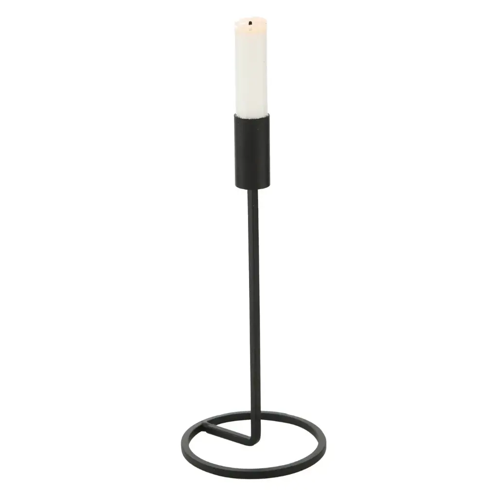 [1018034] Candelero Negro Metal Mediano
