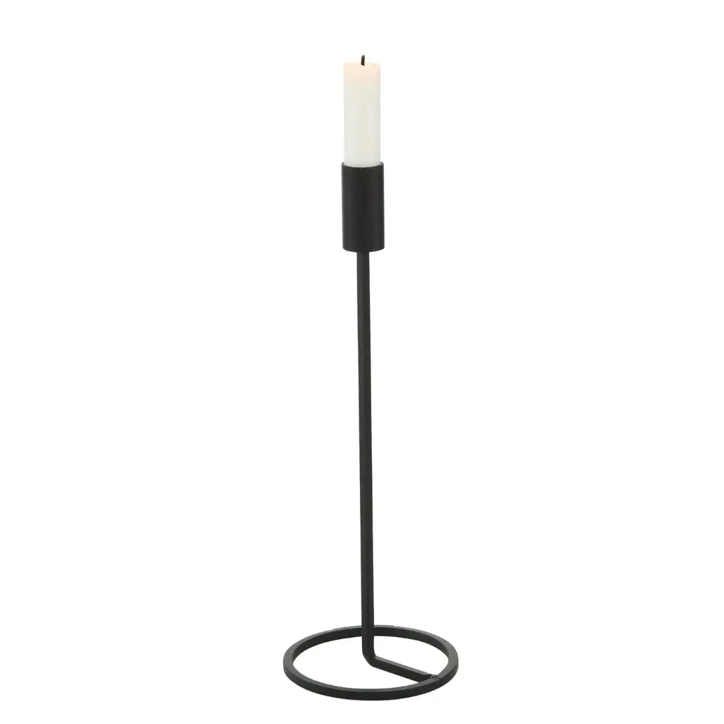 [1018034] Candelero Negro Metal Grande