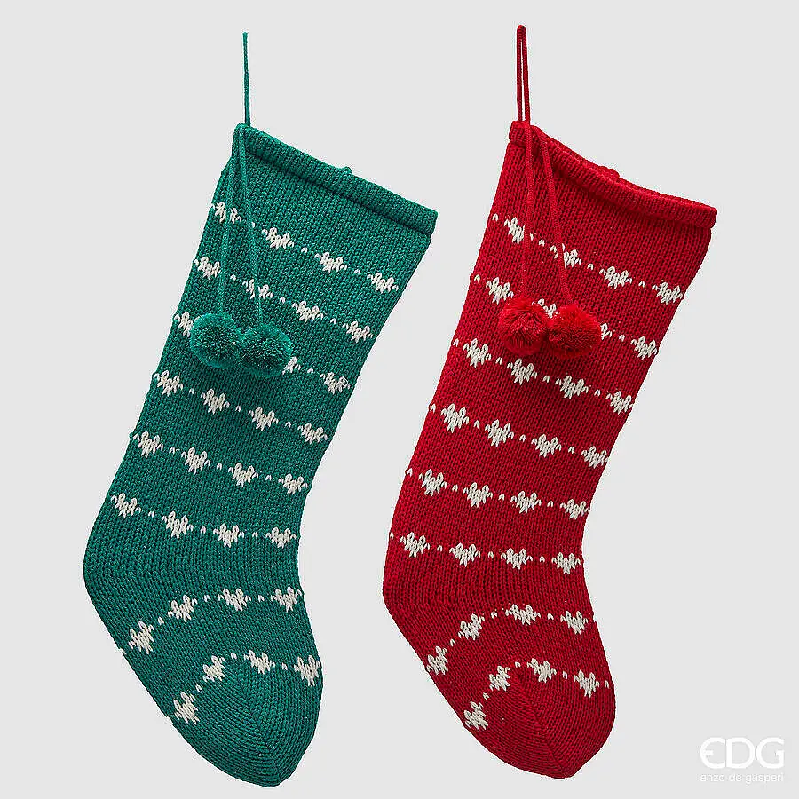 Calcetín con corazones