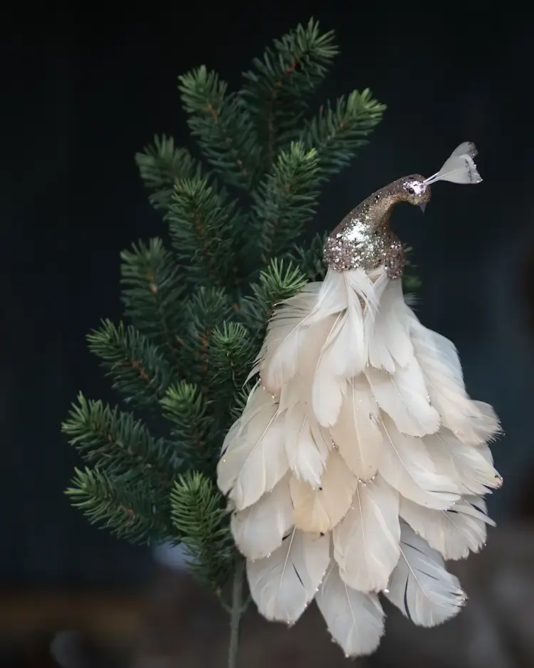 Pavo Real Clip Glitter Beige