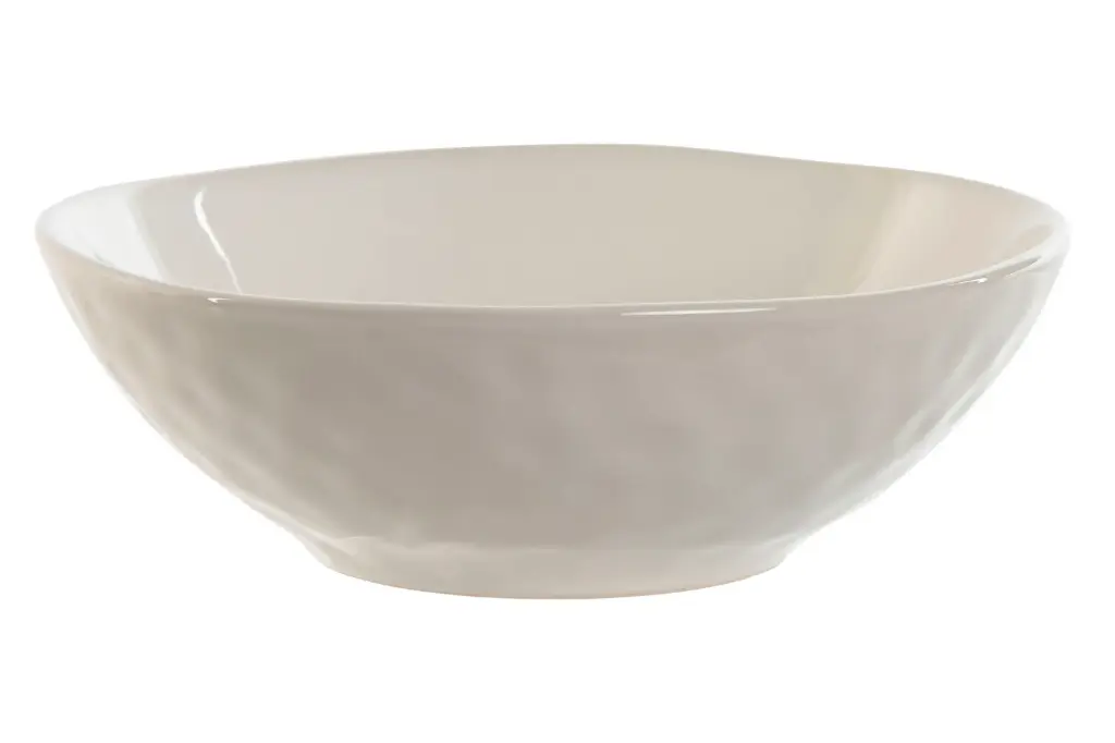 [PC-212049 ] Plato Hondo Beige Ondulado Esmaltado 