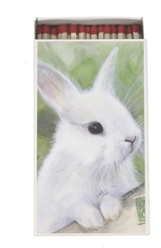 Cerillas conejo blanco 11x6,5x2cm