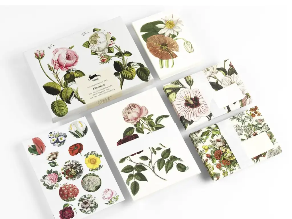 Set correspondencia rosas 23x17x3,5cm