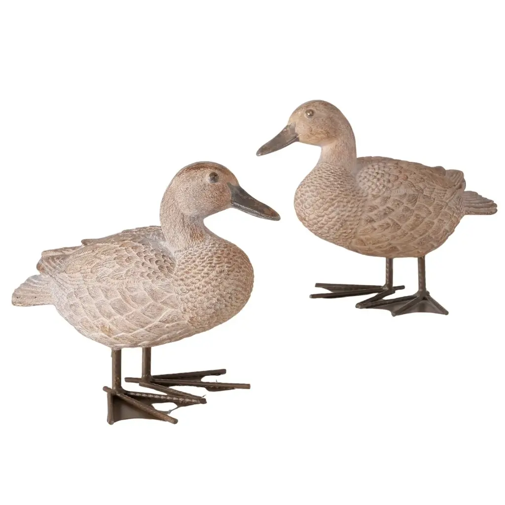 Figura Pato beige con oro