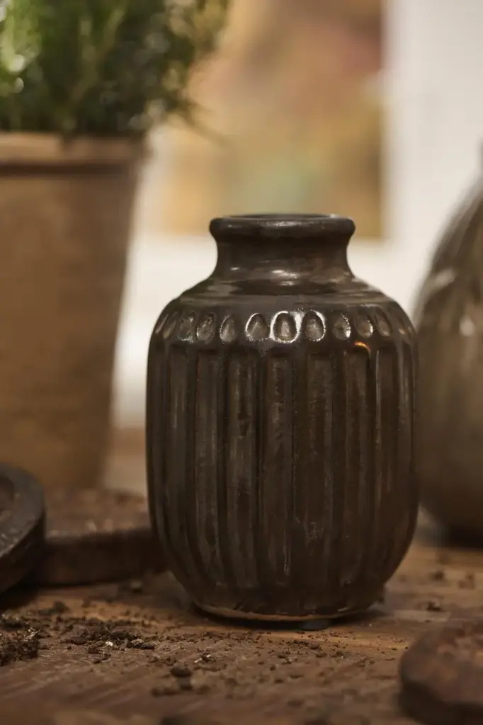 [1396-25] Jarrón Lea esmaltado desigual