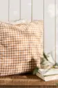 Funda de cojín Luca vichy marrón rústico 