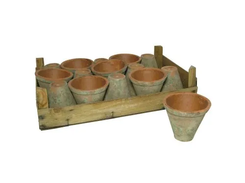 masetas terracota antiguas con agujero