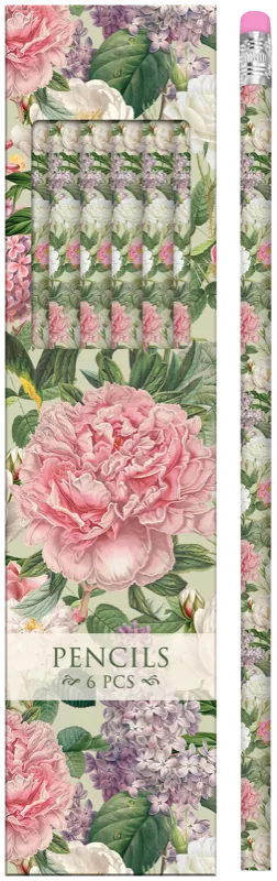 Caja 6 Lapices Peonias