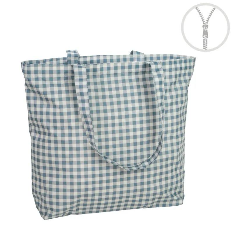 BOLSA CON CREMALLERA WATERPROOF VICHY AZUL
