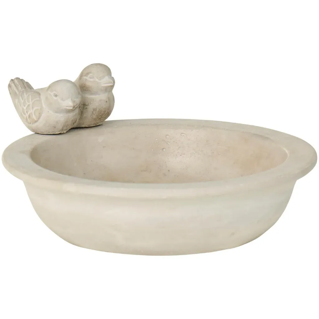 Baño para pájaros con 2 pájaros