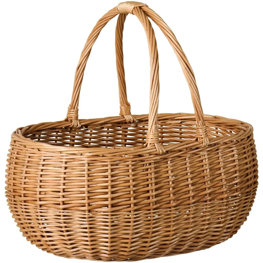Cesta de la compra ovalada con doble asa