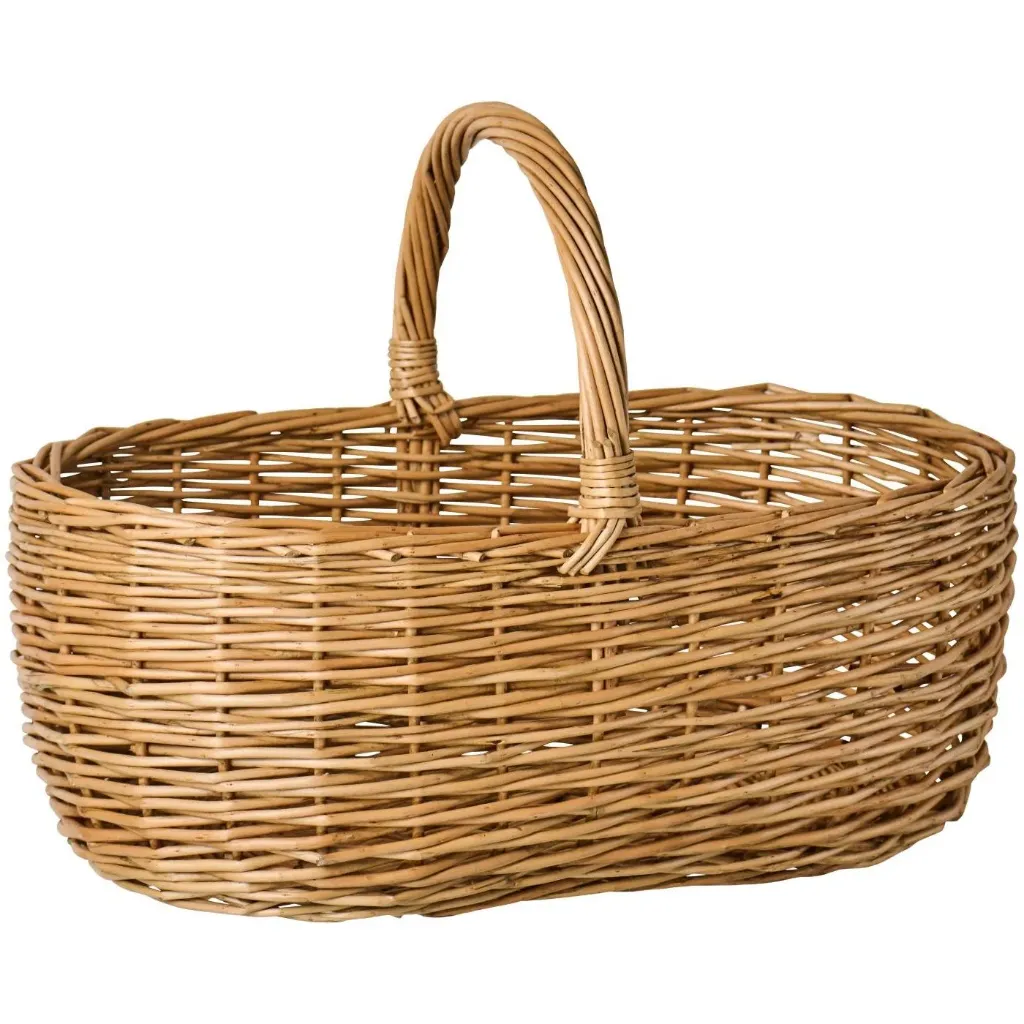 Cesta grande con asa en forma ovalada