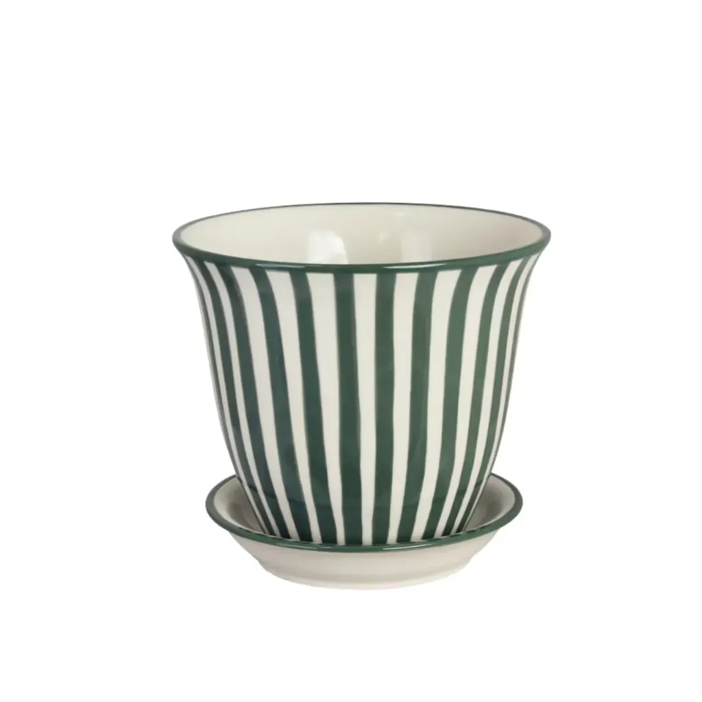 Maseta con Plato 19cm Miriam Verde