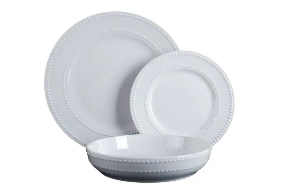 [PC-228236] VAJILLA SET 18 PIEZAS PORCELANA PERLA RELIEVE