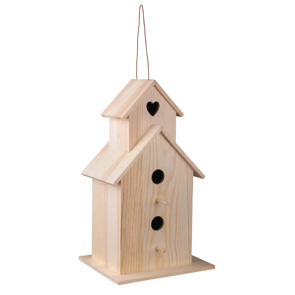 Casita para pájaros de madera XL, FSC 100%, natura