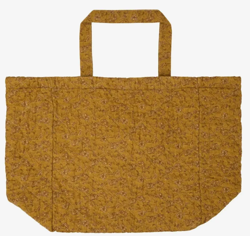 [07874-03] Bolso acolchado mostaza con flores