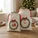 Saco algodón y lino navideño