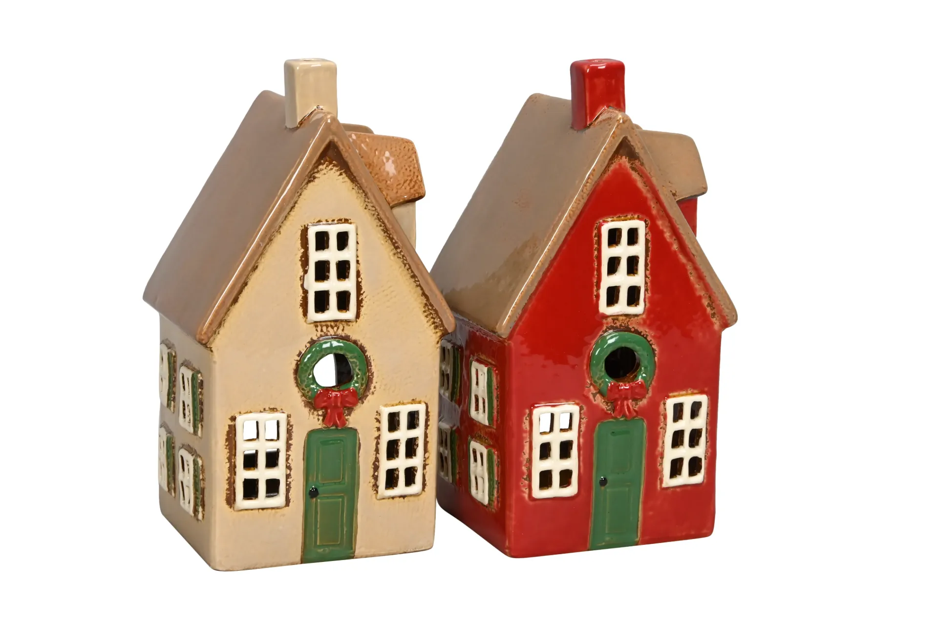 portavela casa navidad, 2 colores surtidos