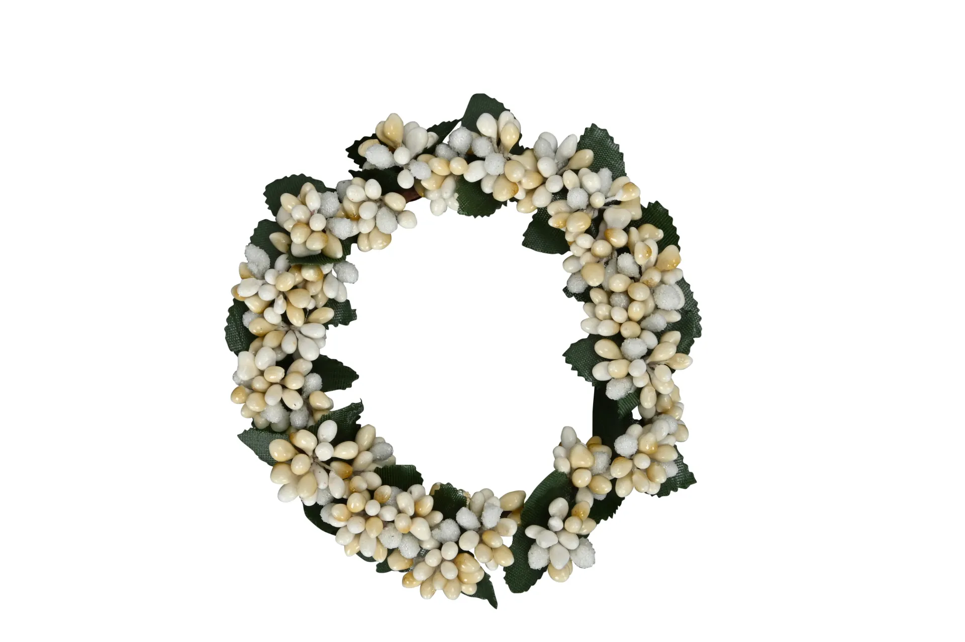 Corona de bayas blanca