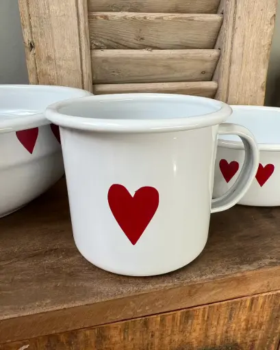 Taza Corazón enamel