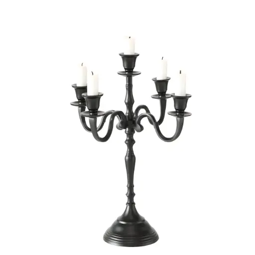 [1015619] Candelabro Negro 5 Brazos
