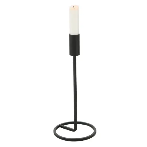 [1018034] Candelero Negro Metal Mediano