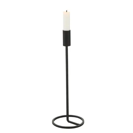 [1018034] Candelero Negro Metal Grande