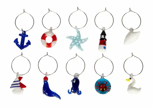 [1001052] Marcador de Copa Mix Marino Cristal 10uds.