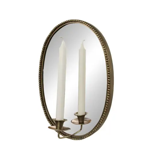 [527506] Espejo con portavelas Louise latón antiguo 