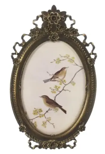 [37T1065] Marco fotos oval antiguo 11x2x18cm